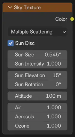 Sky Texture Node.